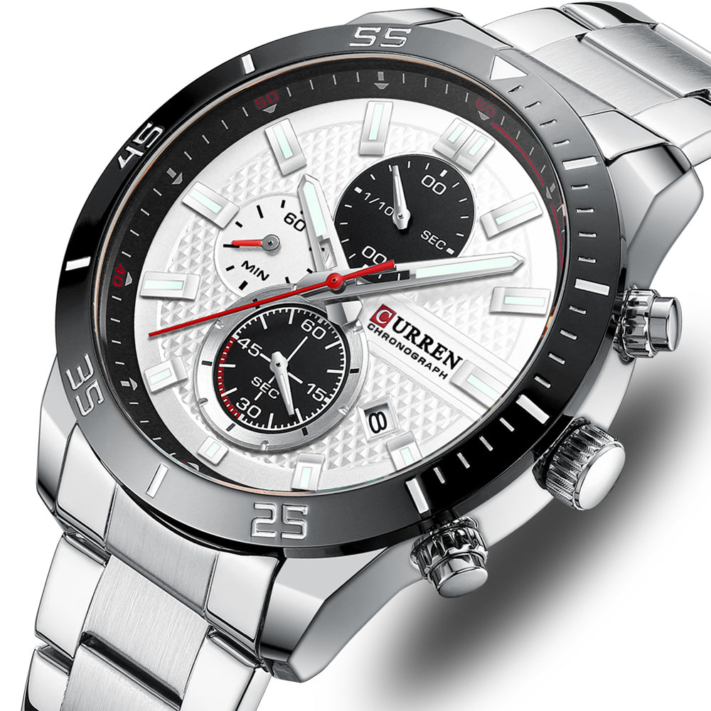 Curren Berna® orologio uomo acciaio